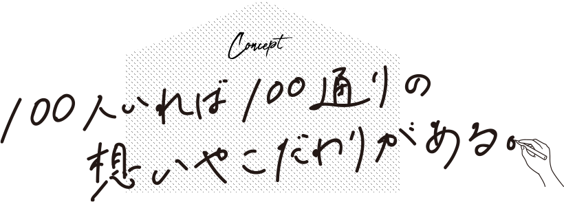 100人いれば100通りの想いやこだわりがある。